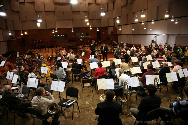 In the  Big Concert Recording Studio, the rehearsal