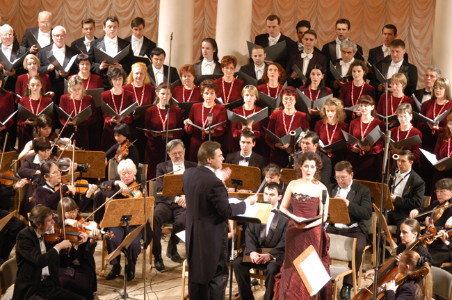 Ukrainian Radio Symphony Orchestra and Choir during the W.A.Mozart's 